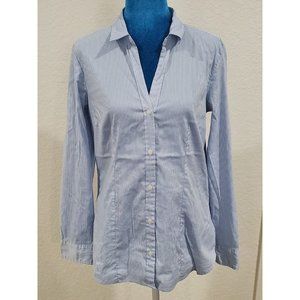 H&M Blue And White Striped Long Sleeve Blouse Size 12